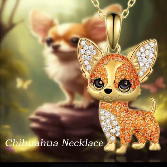Other - Gold and Orange Chihuahua Necklace